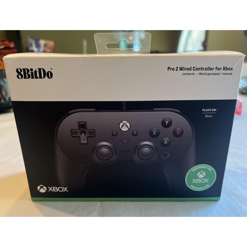 Black 8Bitdo Pro 2 Wired Controller for Xbox/Windows New Open Box